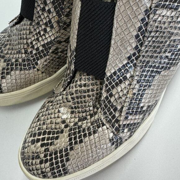 MIA Shoes‎ Womens 8.5 Christie Black Tan Snake Reptile Wedge Sneakers - Picture 9 of 12